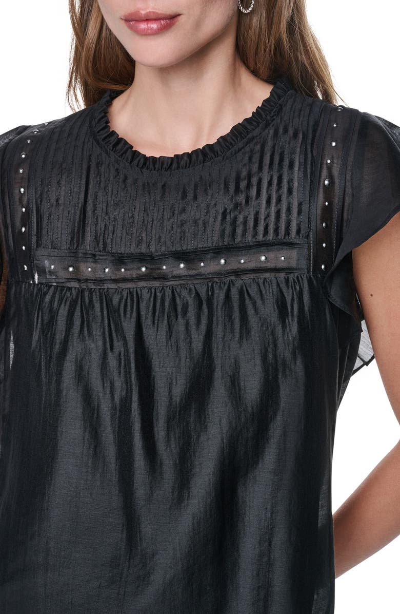 DKNY Studded Pintuck Top, Alternate, color, 