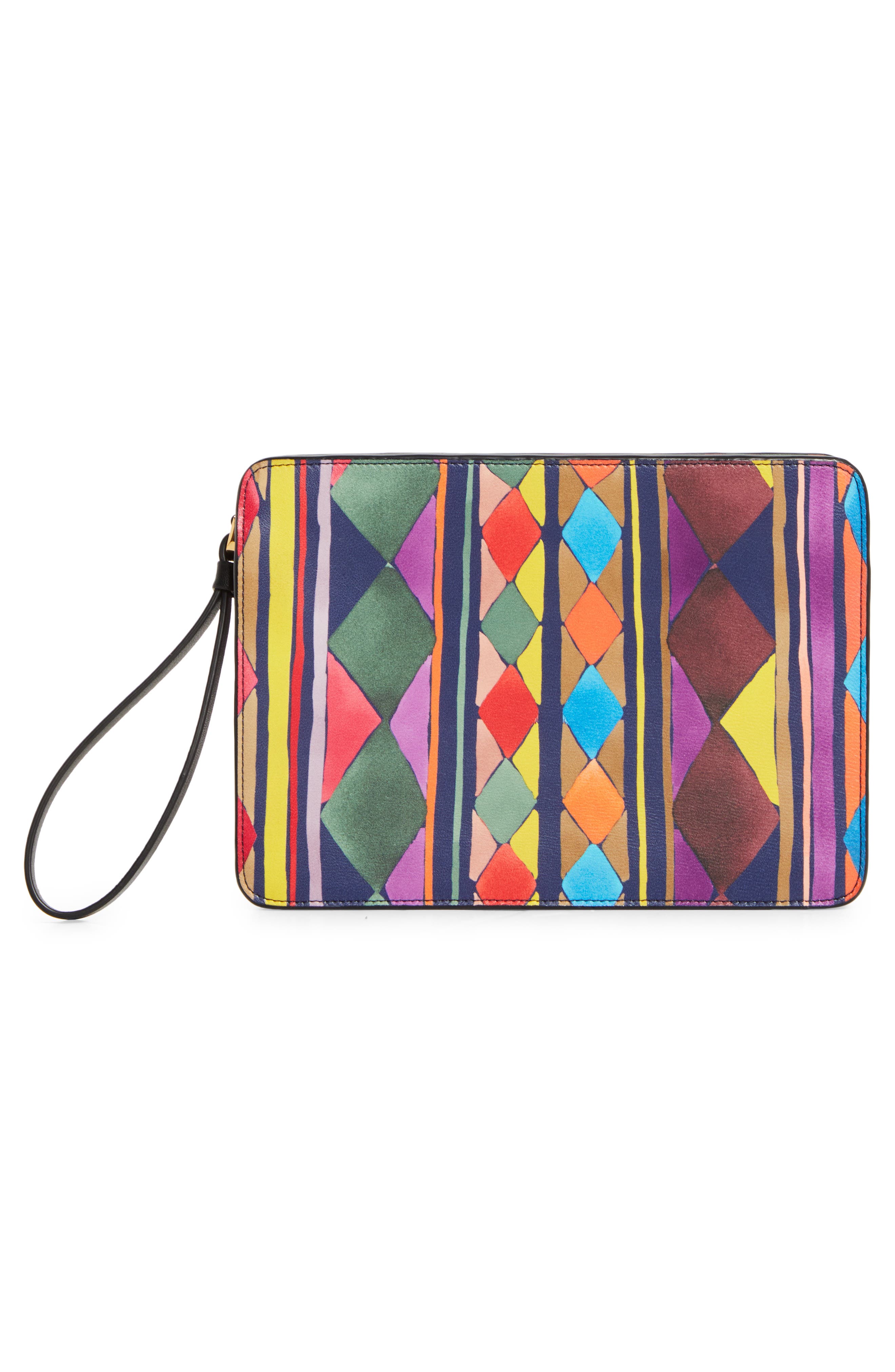 Christian Louboutin Small Bettina Leather Wristlet, Alternate, color, Multi/ Gold