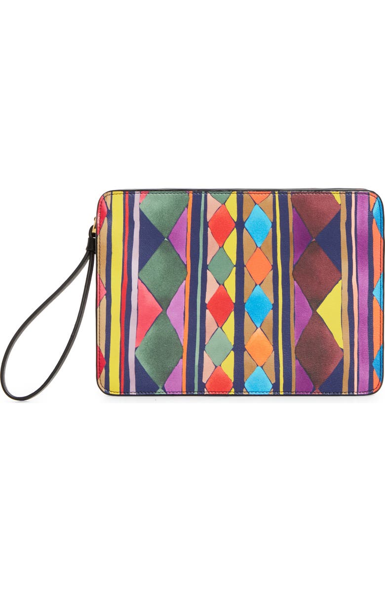 Christian Louboutin Small Bettina Leather Wristlet, Alternate, color, Multi/ Gold