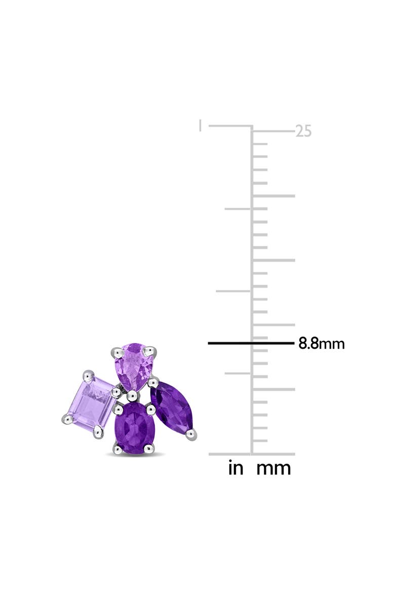 Multiple Cut Amethyst Cluster Stud Earrings, Alternate, color, PURPLE