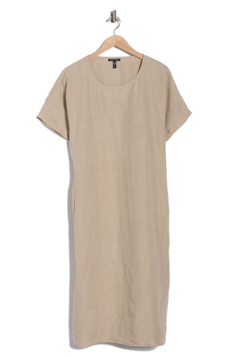 Jewel Neck Linen Dress