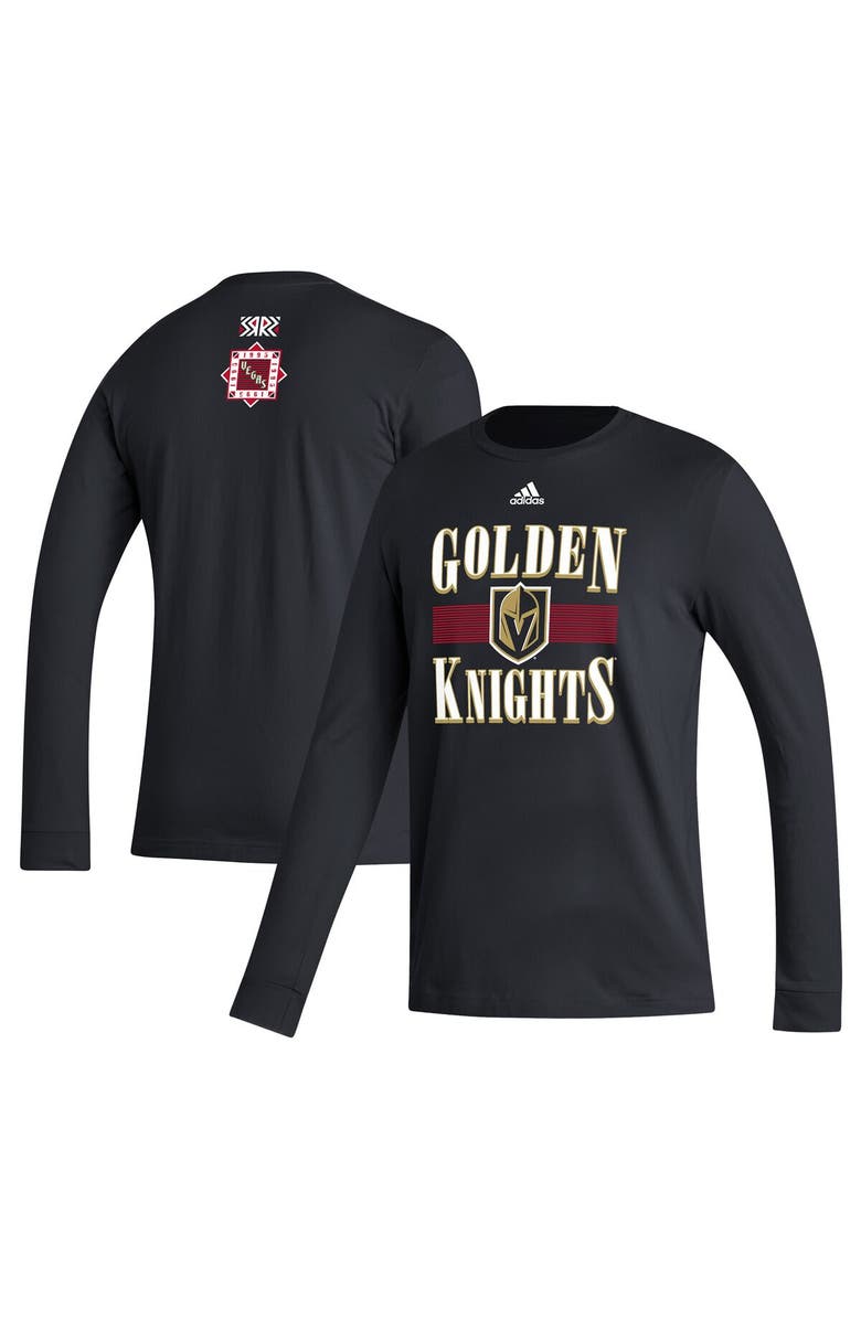 adidas Men's adidas Black Vegas Golden Knights Reverse Retro 2.0 Fresh Playmaker Long Sleeve T-Shirt, Main, color, 