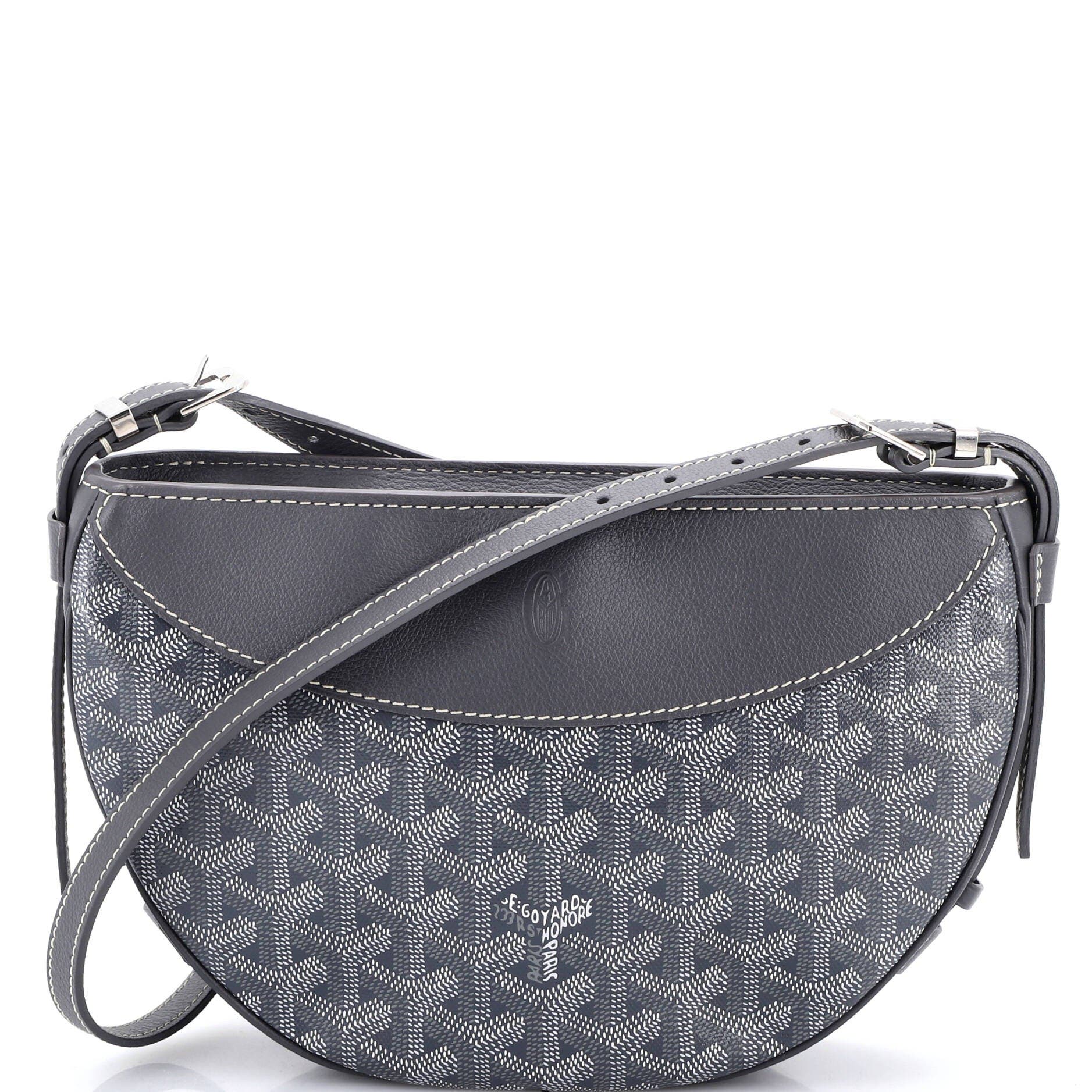 Pre-Owned Goyard Hirondelle Shoulder Bag Coated Canvas and Leather, Main, color, Gray