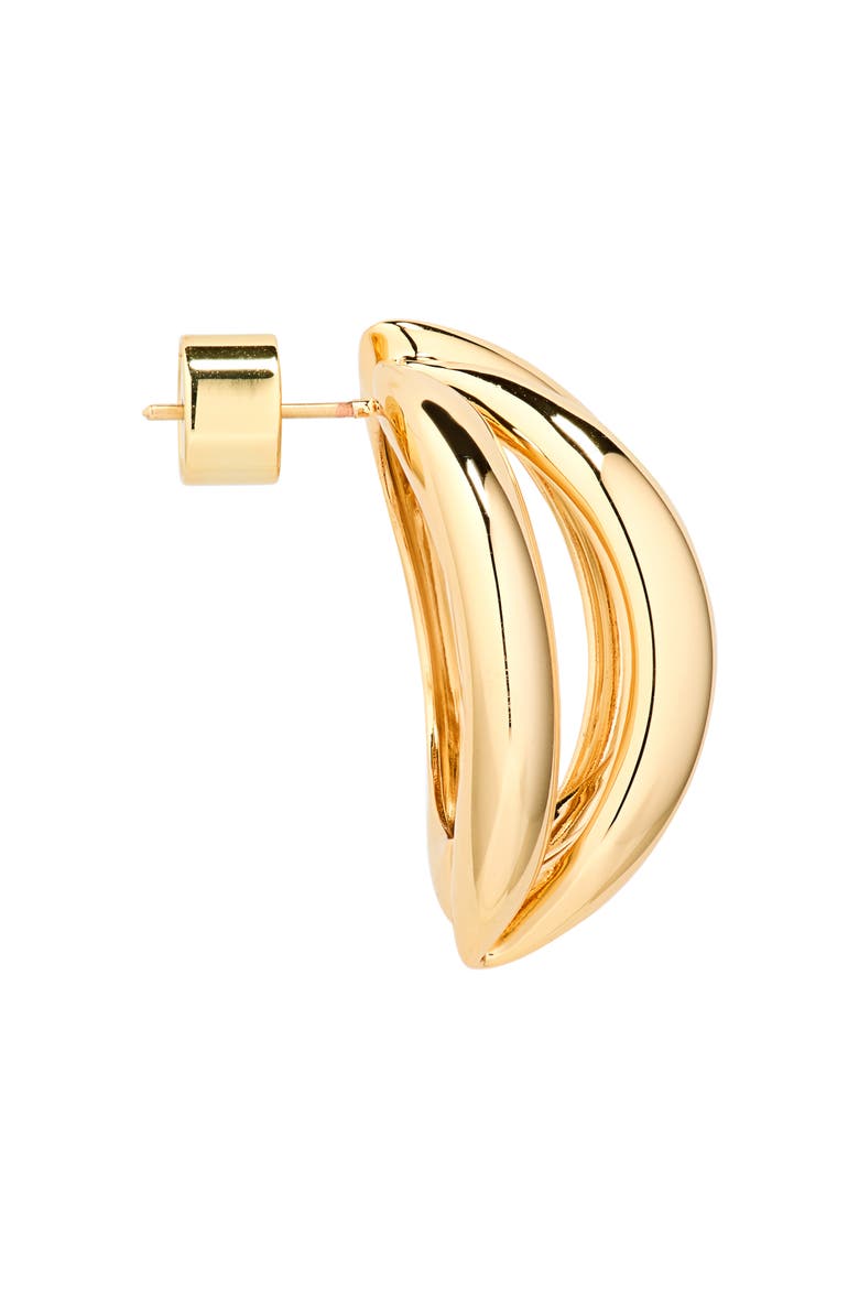 Interocking Small Drop Earrings, Alternate, color, GOLD
