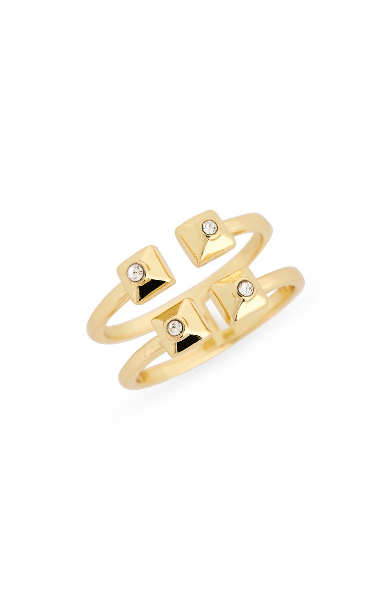 Covet CZ Open Band Ring, Main, color, Clear/ Gold