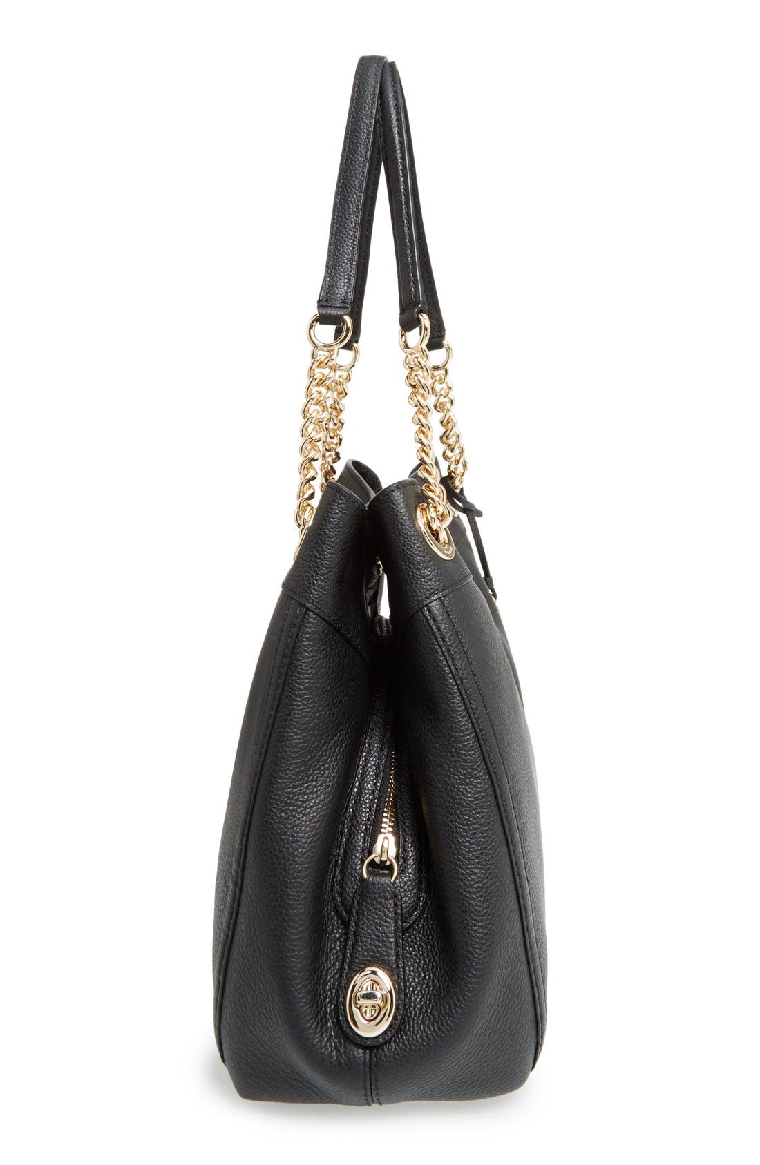COACH 'Turnlock Edie' Pebbled Leather Shoulder Bag, Alternate, color, 