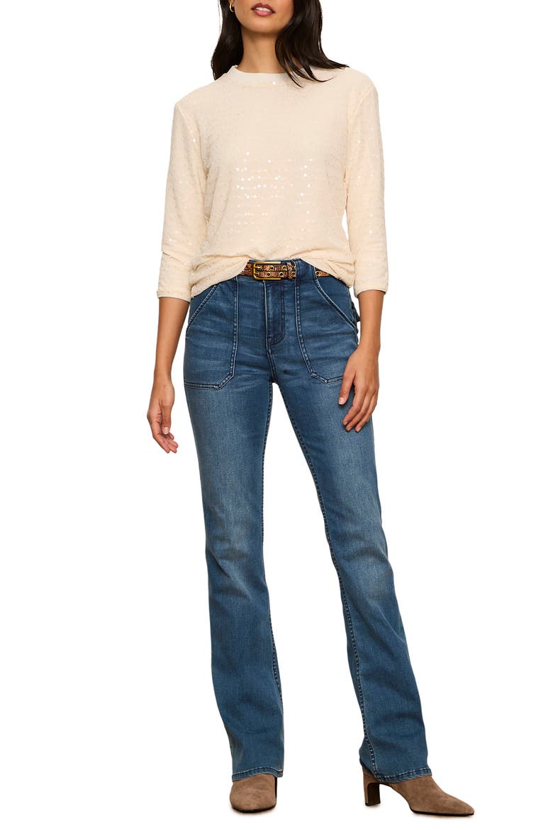 Paillette Sweater, Alternate, color, BONE