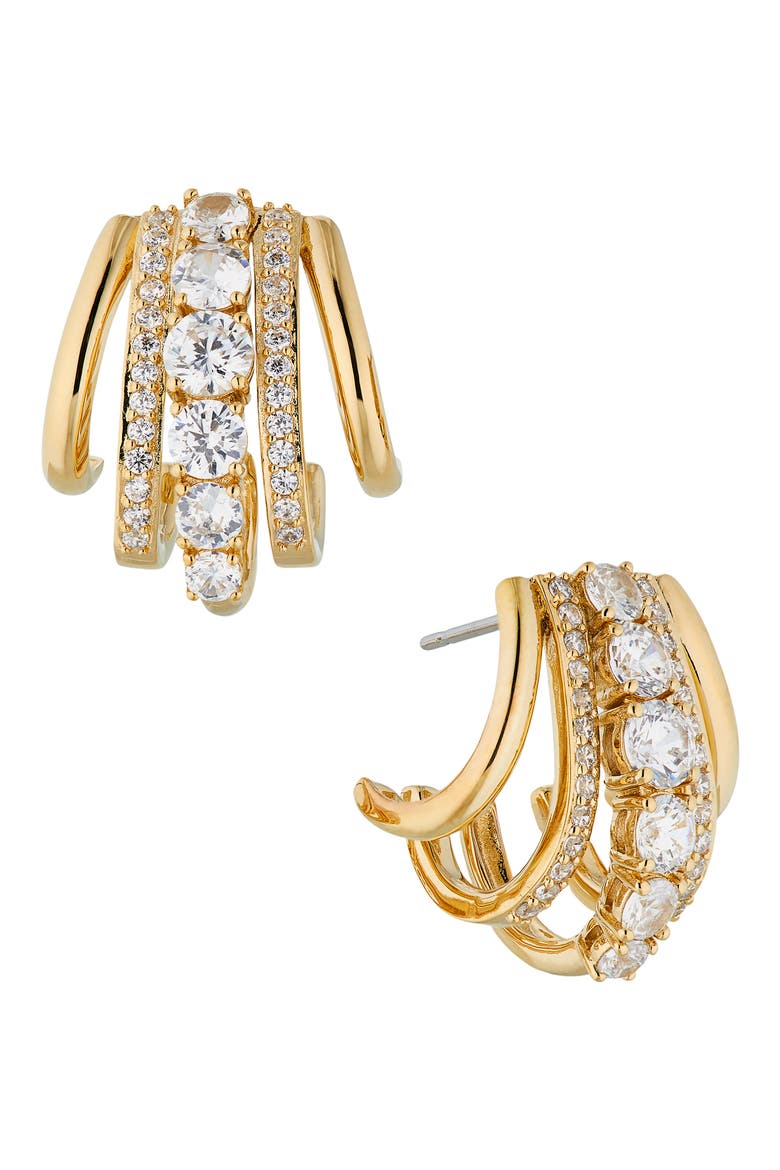 Cleo J Hoop Earrings, Main, color, GOLD