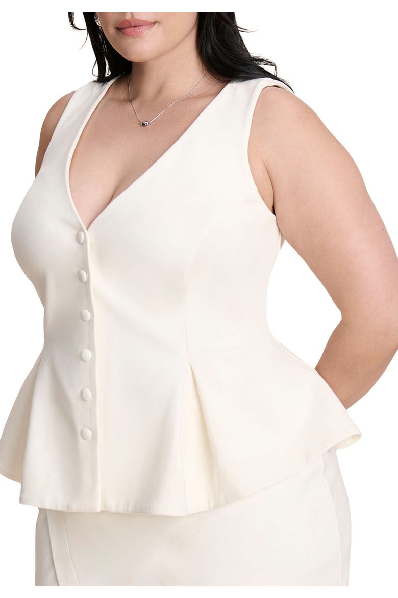 Button Up Peplum Vest, Main, color, JET STREAM