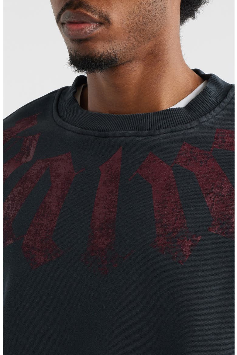Big Neck Logo Sweatshirt, Alternate, color, BLACK BURGUNDY