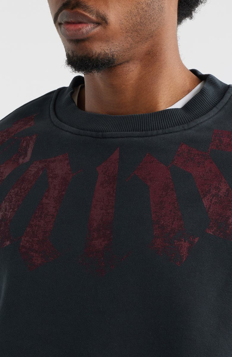 Palm Angels Big Neck Logo Sweatshirt, Alternate, color, Black Burgundy