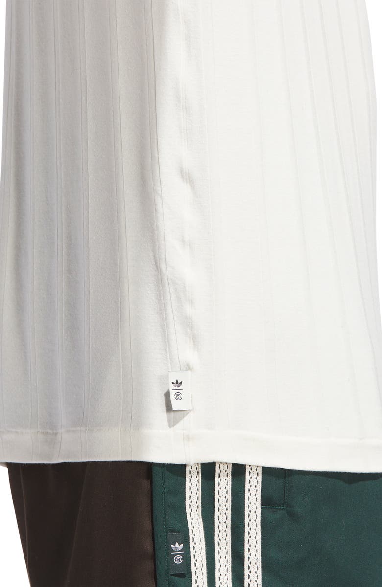 ADIDAS ORIGINALS X CLOT BY EDISON CHEN Ribbed Stretch Lyocell Blend T-Shirt, Alternate, color, Cream White/ Cream White
