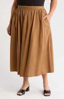 Renee C Flared Midi Skirt