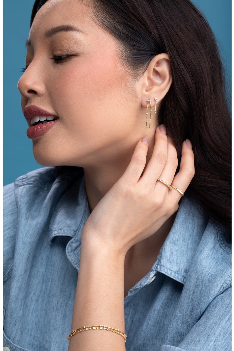 Icon Diamond Linear Drop Earrings (Nordstrom Exclusive), Alternate, color, 18K YELLOW GOLD