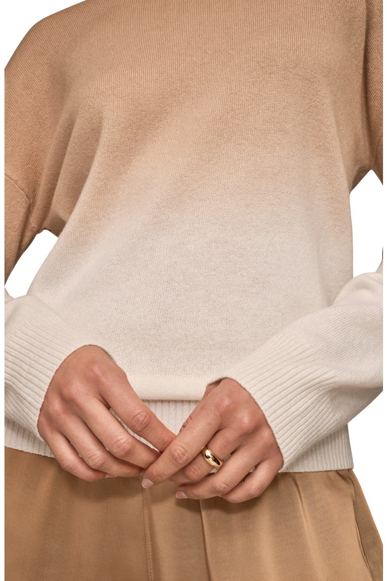 Ombré Crewneck Sweater, Alternate, color, CREAM/ FAWN