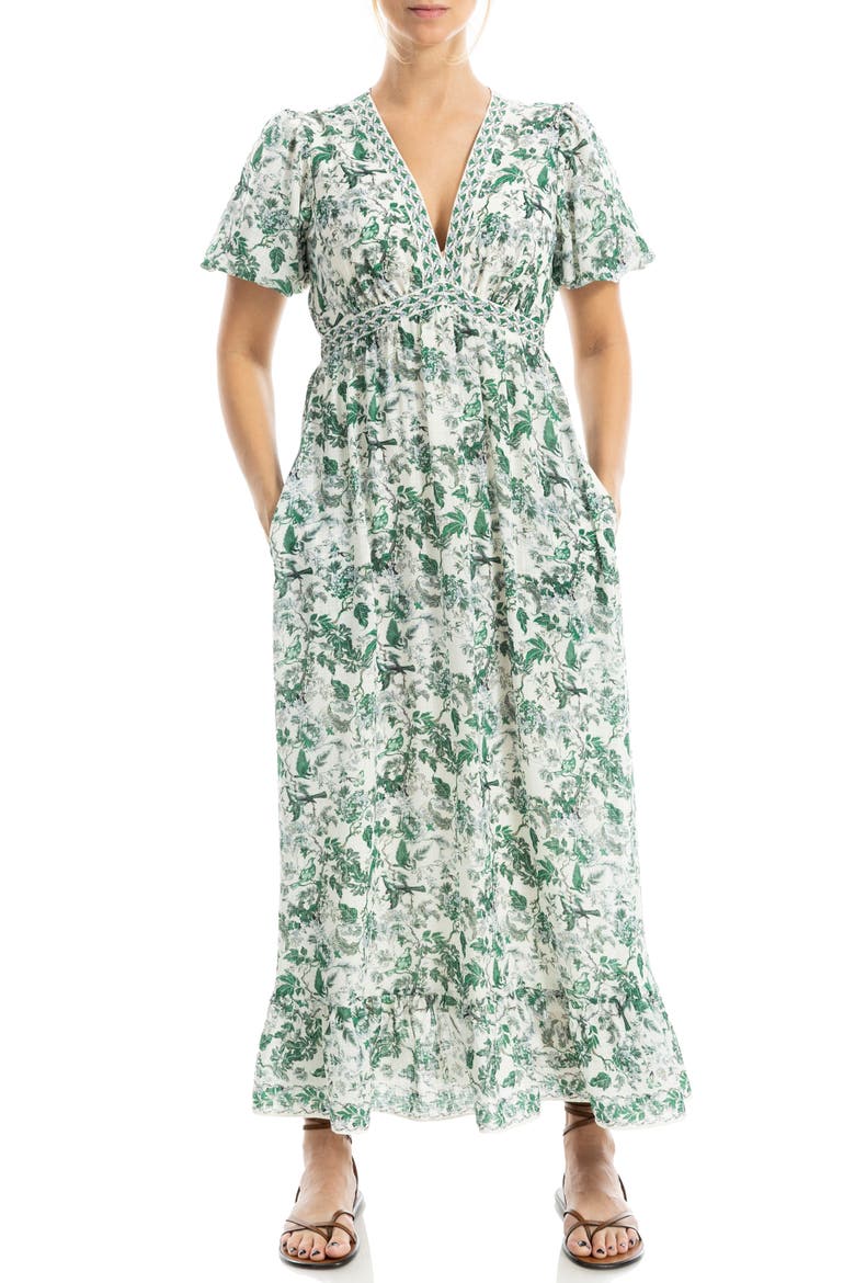 Flutter Sleeve Empire Waist Maxi Dress video
