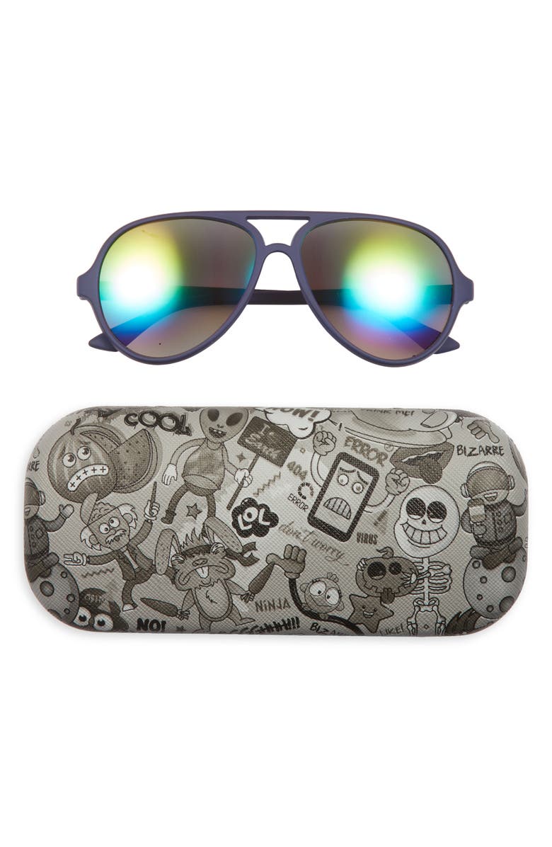 FantasEyes Kids' Aviator Sunglasses & Robot Print Case, Main, color,