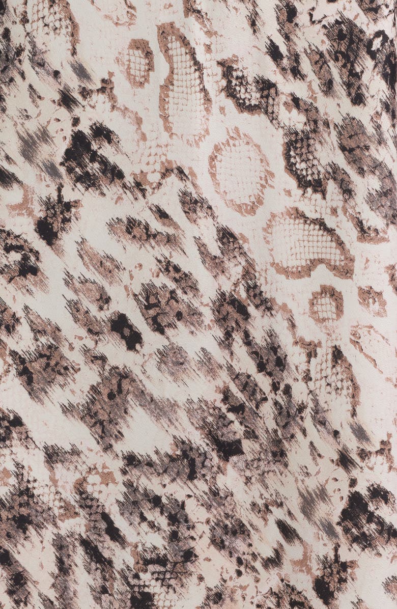 Tahari ASL Snakeskin Print Satin Maxi Skirt, Alternate, color, Mocha Snake