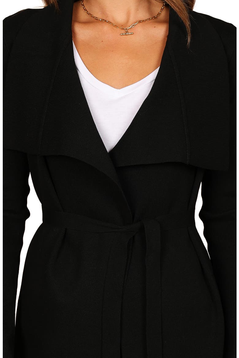 Audrina Tie Front Longline Cardigan, Alternate, color, BLACK