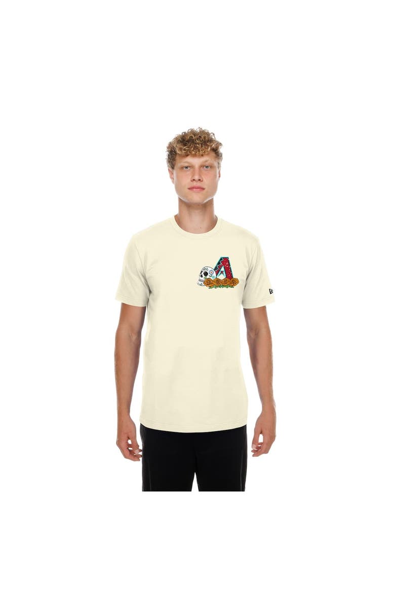 New Era Men's New Era Natural Arizona Diamondbacks Dia de los Muertos Sugar Skull T-Shirt, Alternate, color, Natural