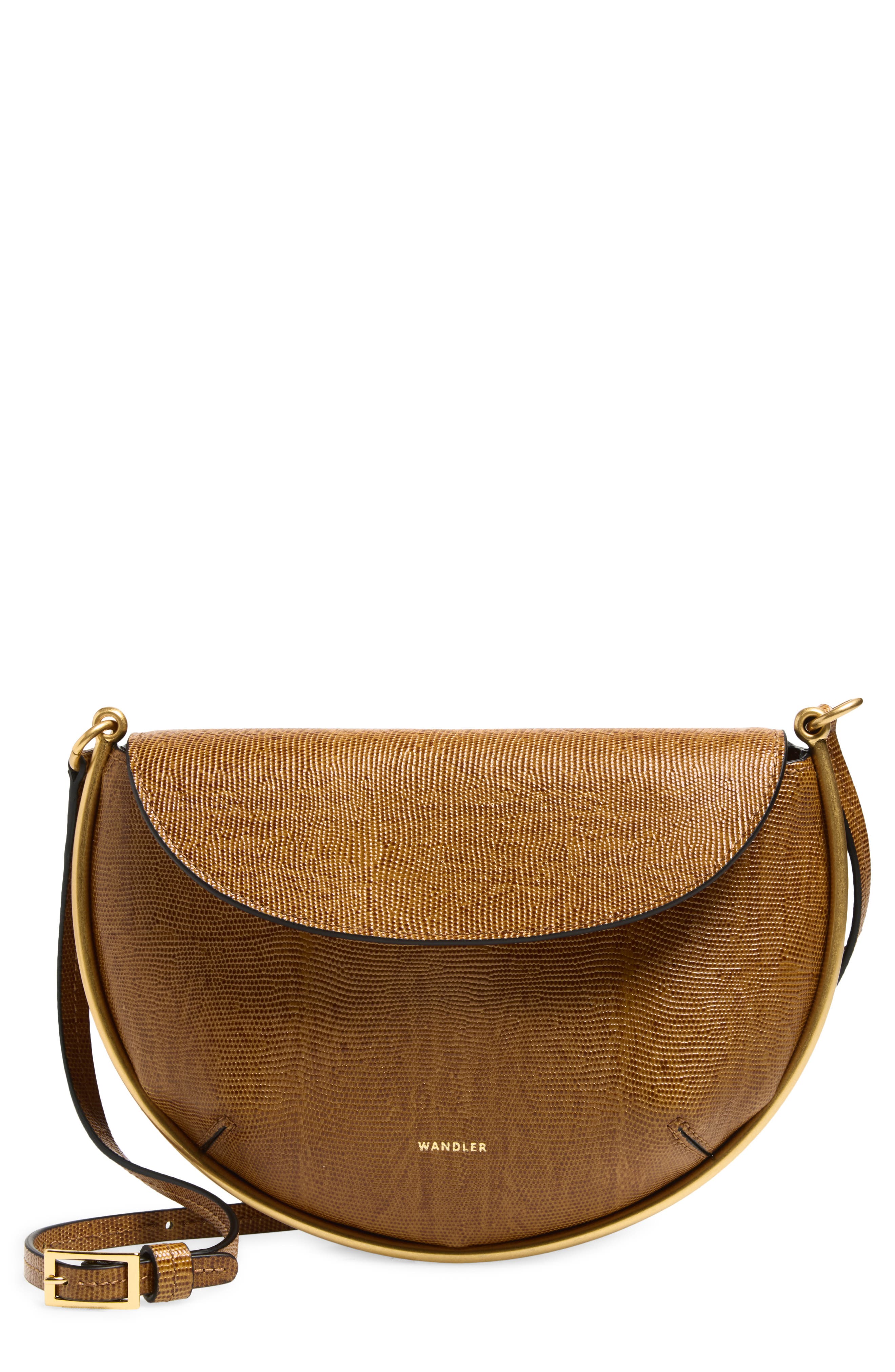 Wandler Mini Kate Lizard Embossed Leather Crossbody Bag, Main, color, Tabacco Lizzard 1776