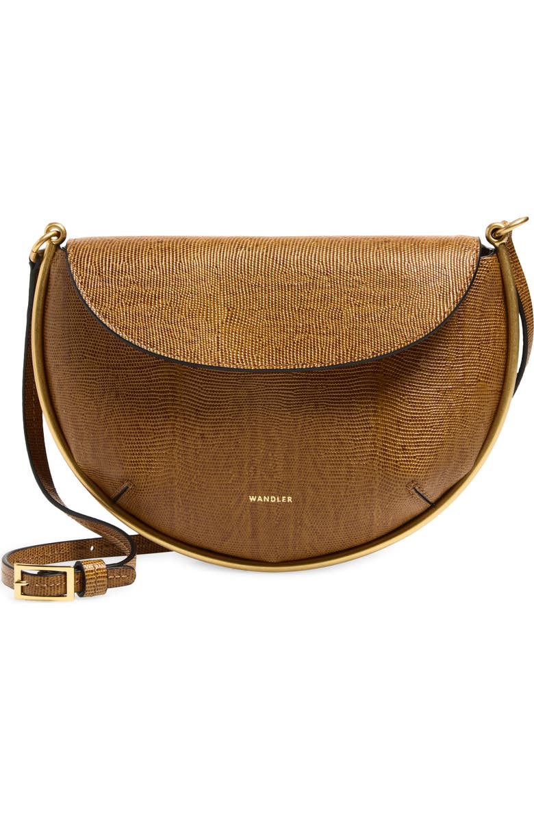 Wandler Mini Kate Lizard Embossed Leather Crossbody Bag, Main, color, Tabacco Lizzard 1776