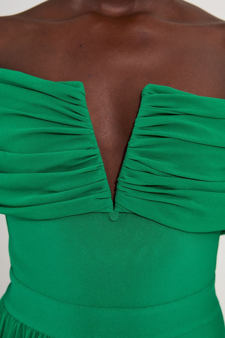 Figure Form Bandage Knit Bardot Dress, Alternate, color, Green