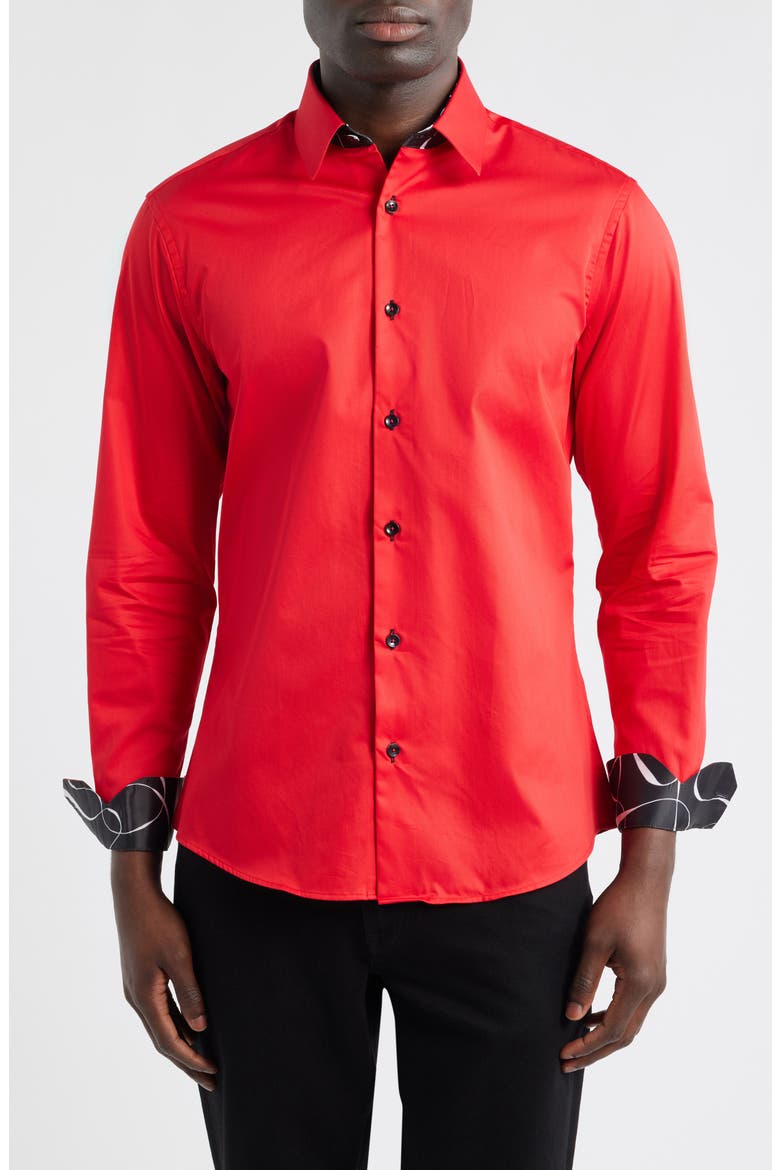 Sinai Collection Luxe Cotton Dress Shirt, Main, color, RED