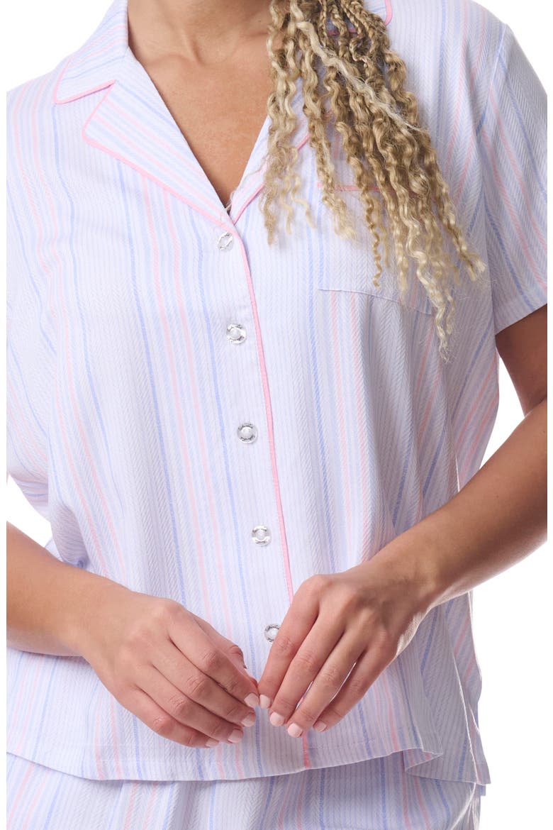 Print Short Pajamas, Alternate, color, MULTI TWILL STRIPE