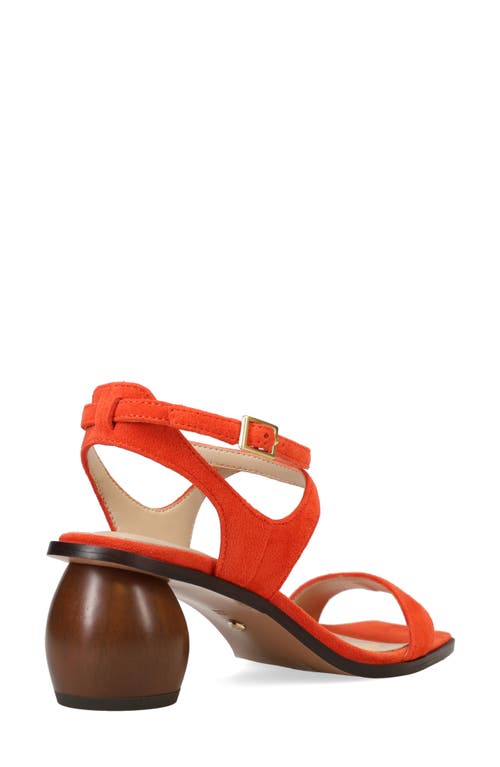 Pelle Moda Laika Ankle Strap Sandal In Red Orange