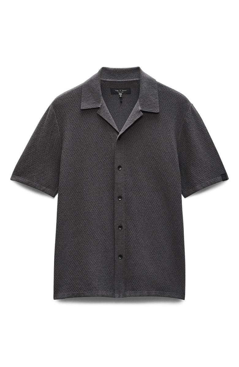 rag & bone Zigzag Avery Zuma Toweling Camp Shirt, Alternate, color, Dark Grey