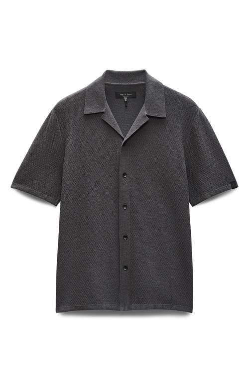 Rag & Bone Men's Zigzag Zuma Toweling Camp Shirt In Dark Grey