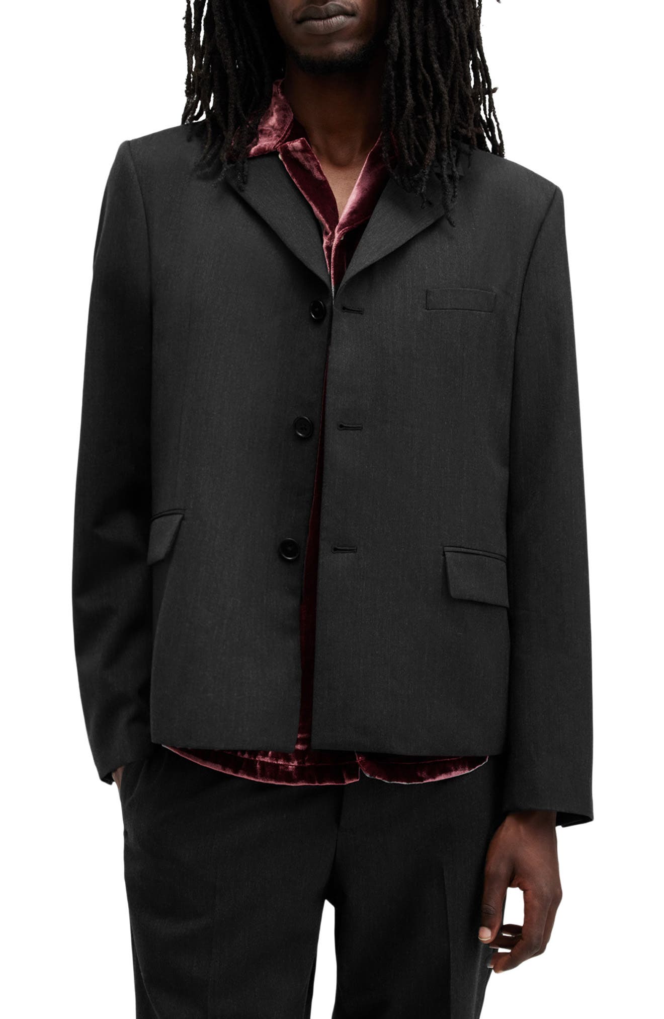 AllSaints Blackwater Wool Blend Blazer