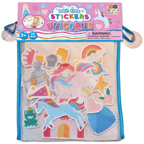 Bath Time Stickers, Unicorns, 18 Foam Pieces, Kids 3+