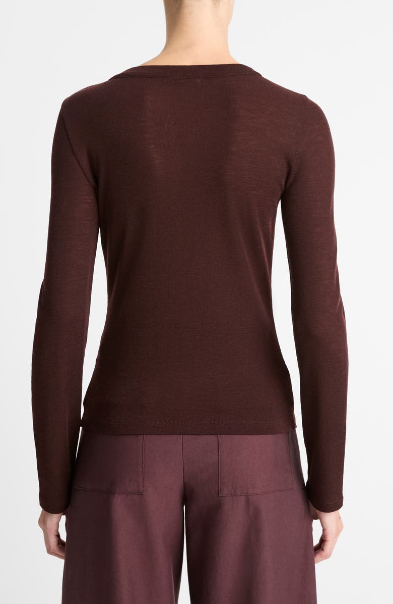 Vince Merino Wool Henley, Alternate, color, Cherry Night