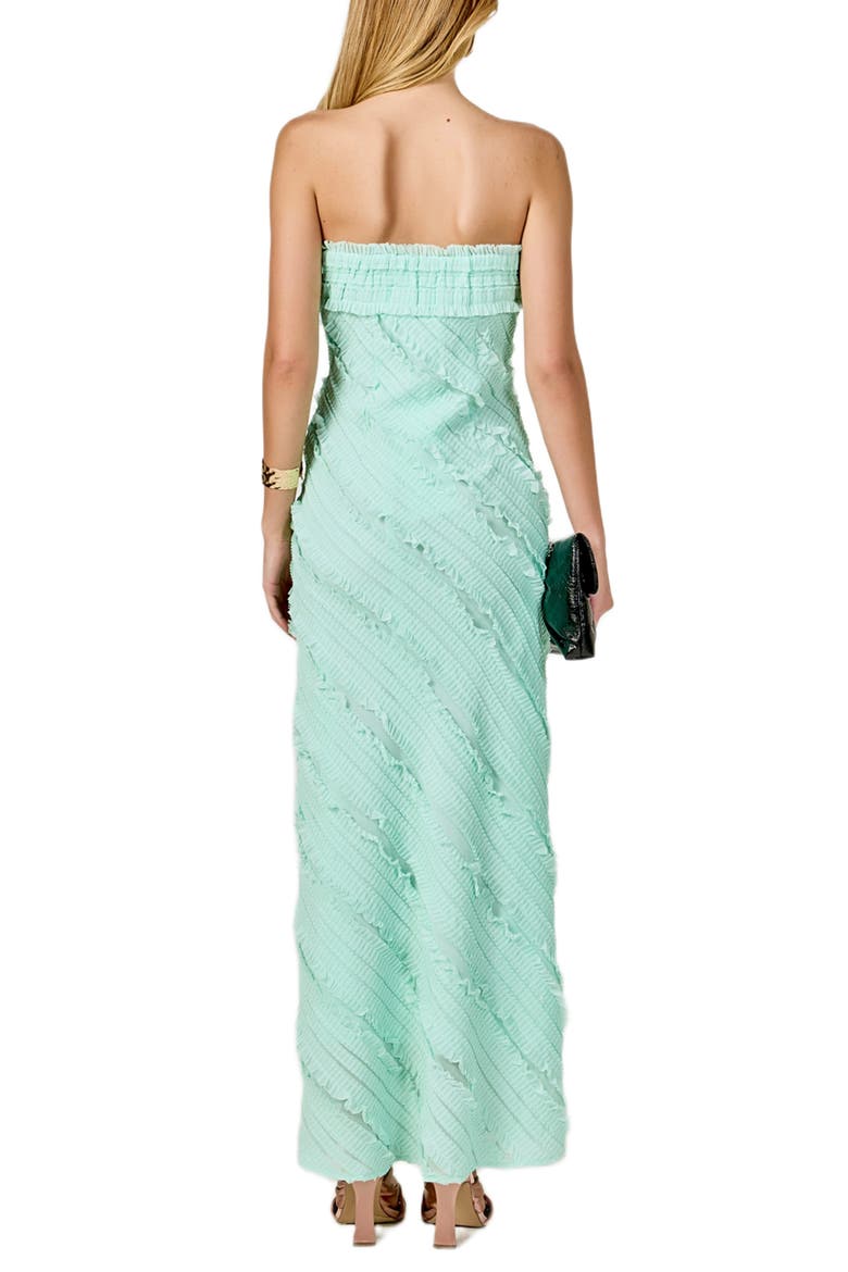 Ruffle Strapless Maxi Dress, Alternate, color, MINT