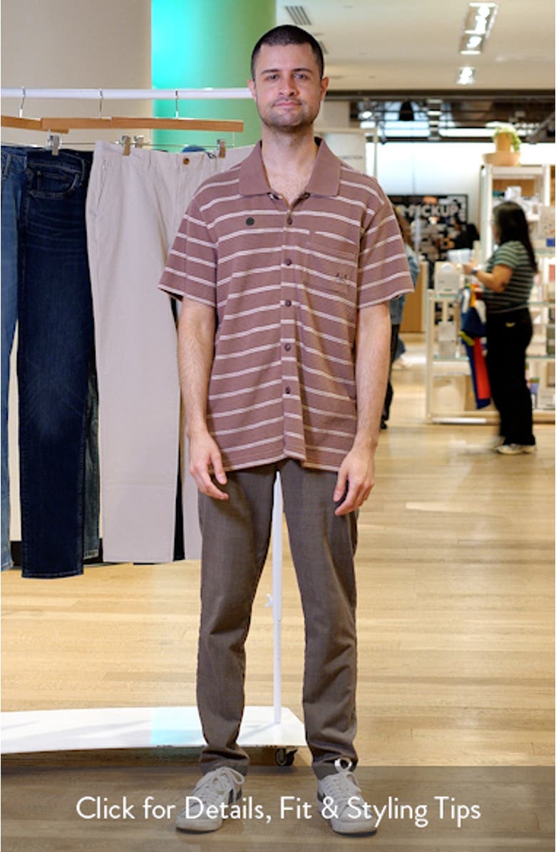 Shayne Short Sleeve Cotton Knit Button-Up Shirt, sales video thumbnail