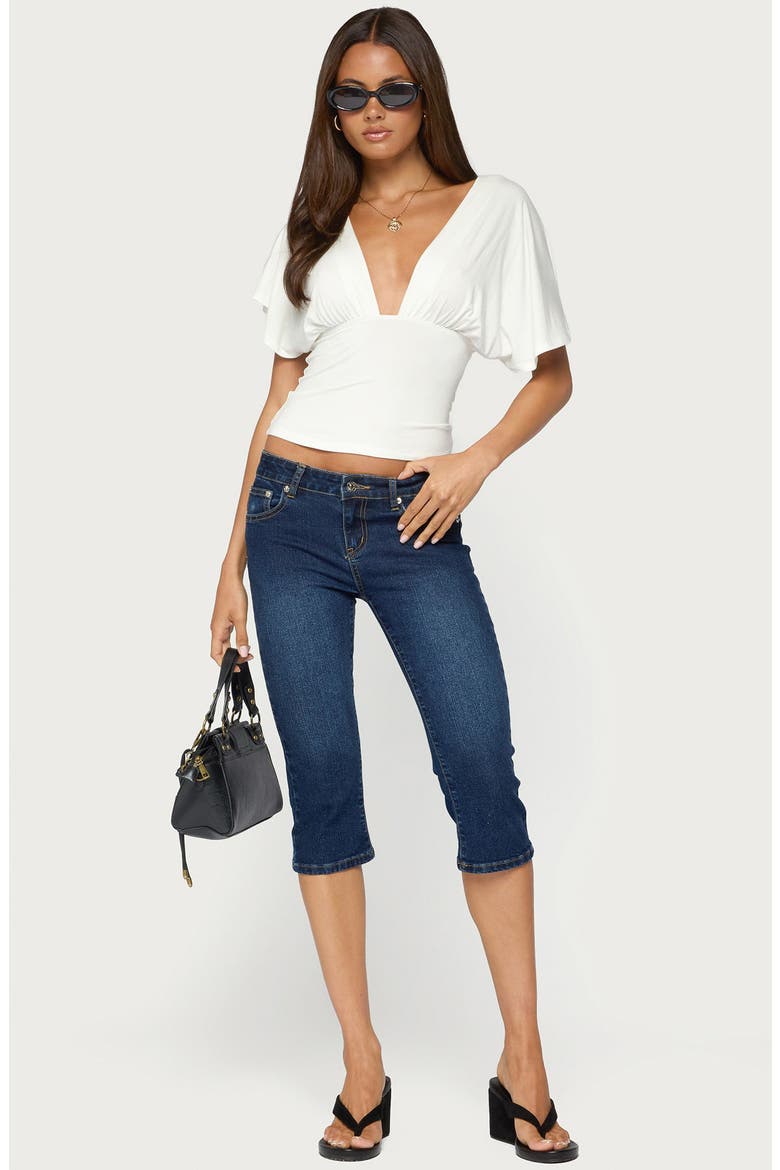 Betee Flutter Plunge Neck Top, Alternate, color, CREAM