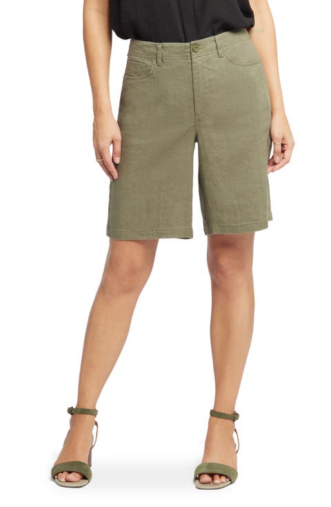 Linen Blend Bermuda Shorts