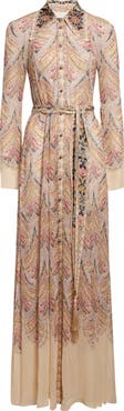 Zimmermann Valiant Deco Print Long Sleeve Maxi Shirtdress