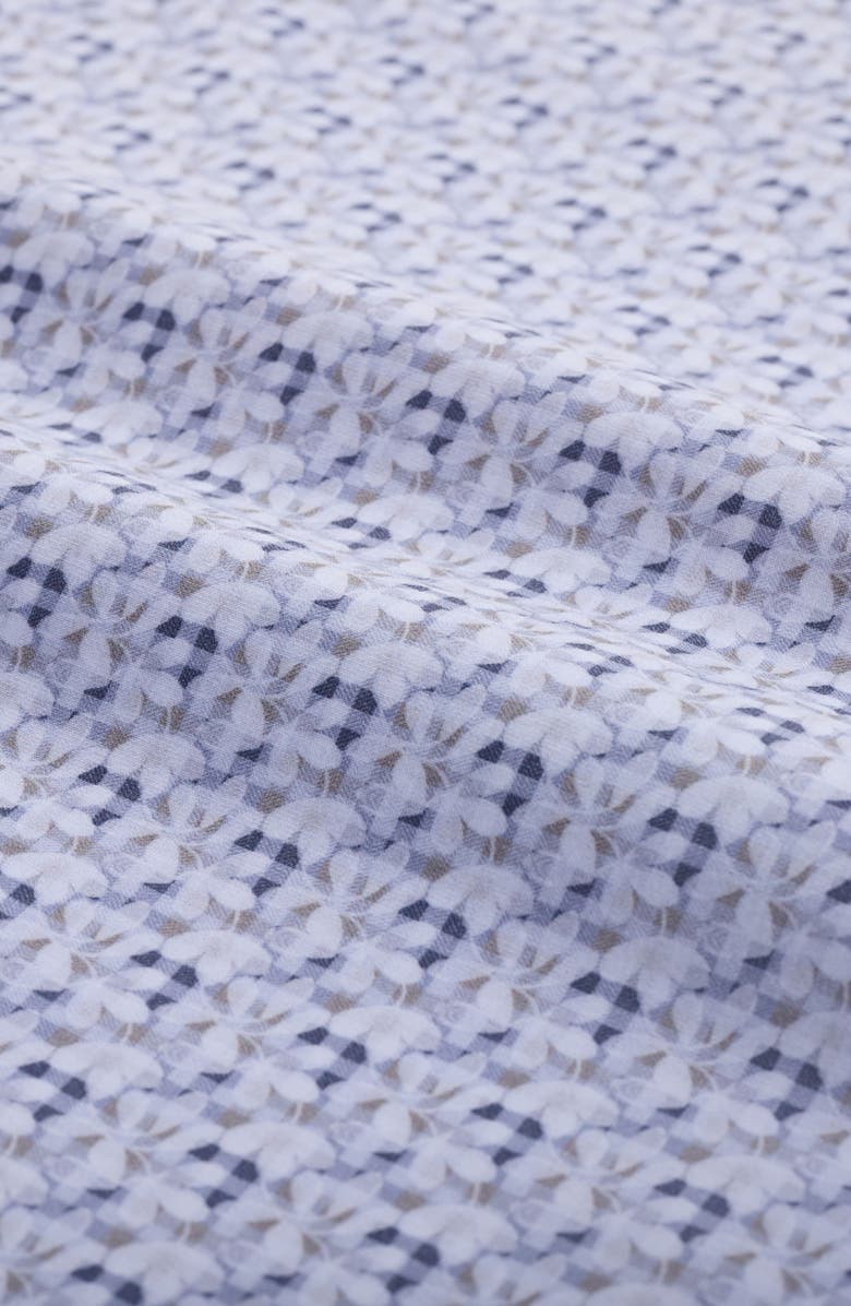 Bugatchi James OoohCotton<sup>®</sup> Floral Check Print Button-Up Shirt, Alternate, color, Platinum