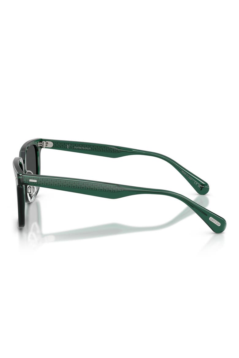 52mm Rectangular Polarized Sunglasses, Alternate, color, TRANSLUCENT DARK TEAL