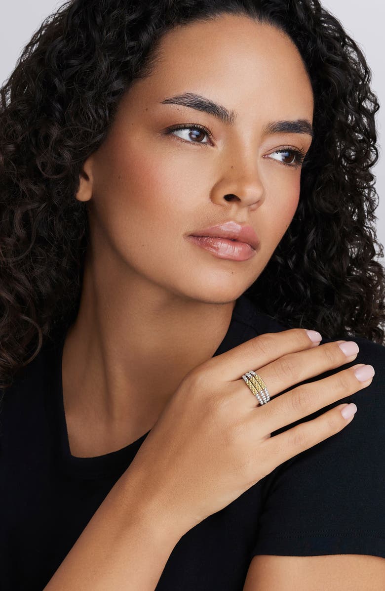LAGOS Caviar Icon Triple Bar Ring, Alternate, color, Silver
