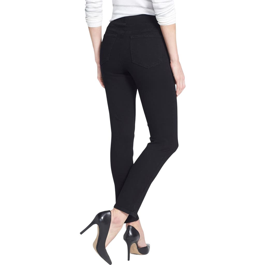 Nydj Petites Alina Pull-on Ankle Jeans In Black