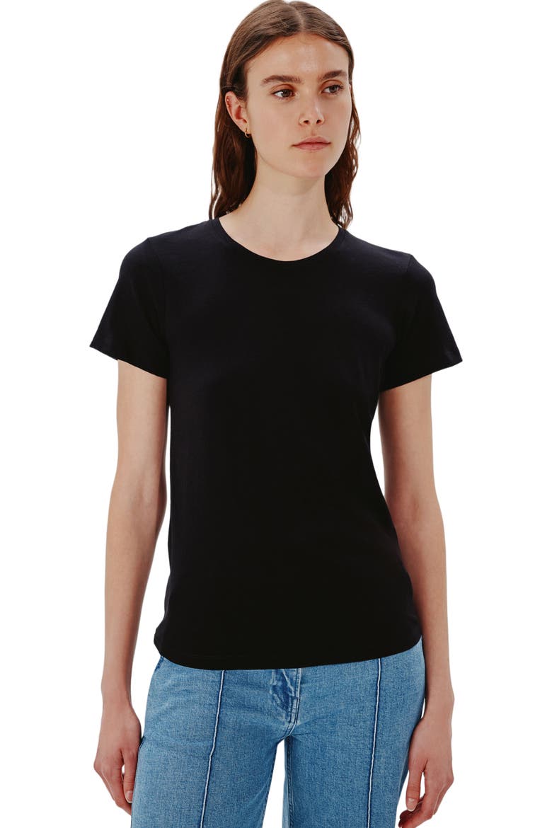 CREW NECK TEE, Alternate, color, BLACK