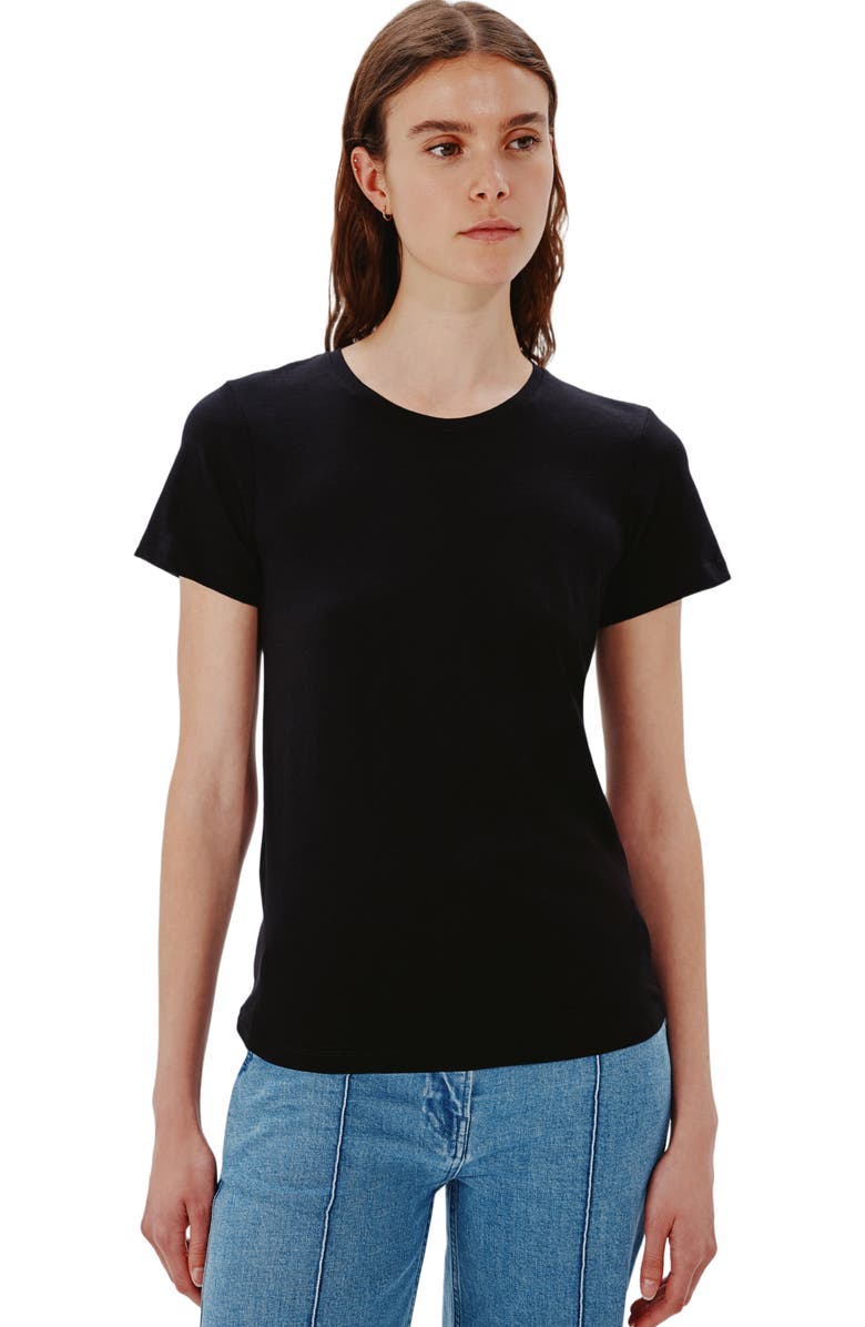 Another Tomorrow CREW NECK TEE, Alternate, color, Black