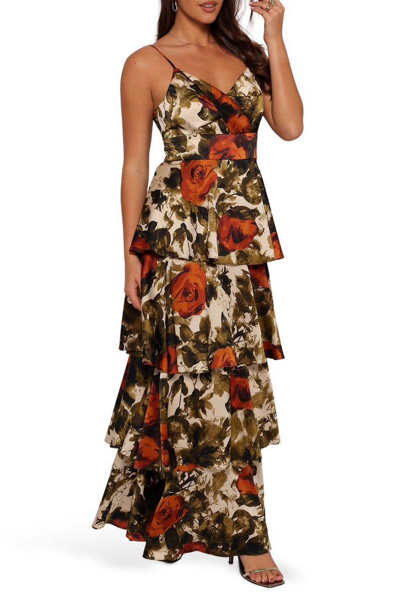 Petal & Pup Benny Floral Print Tiered Maxi Dress, Main, color, 