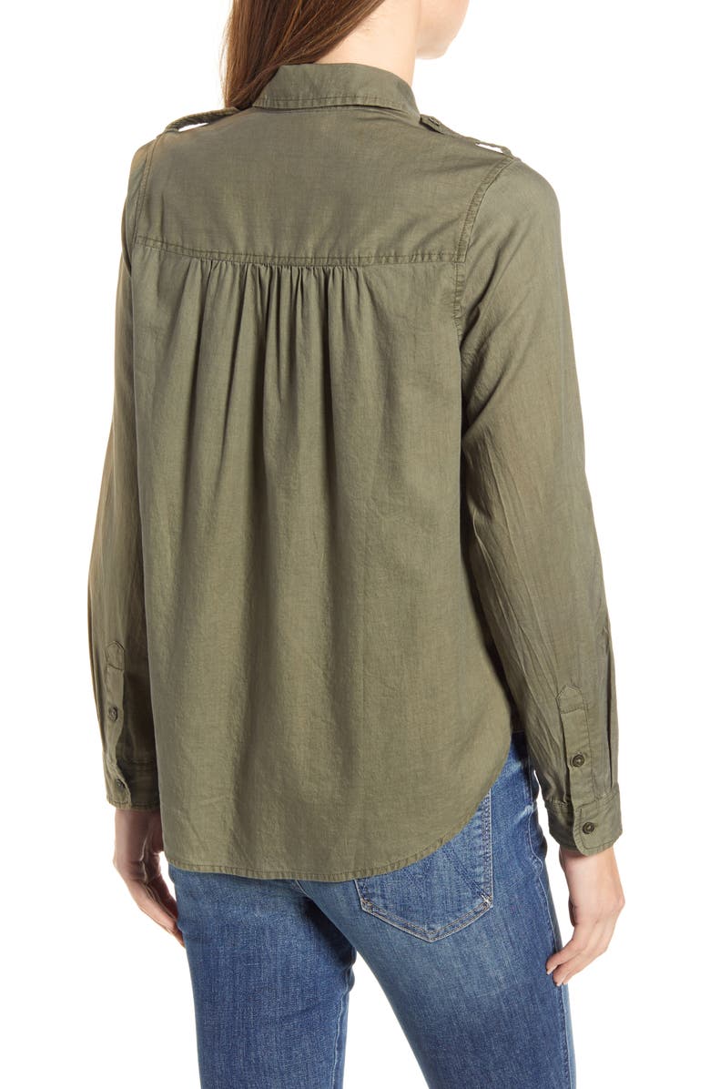Lucky Brand Laura Cotton Twill Utility Shirt, Alternate, color,