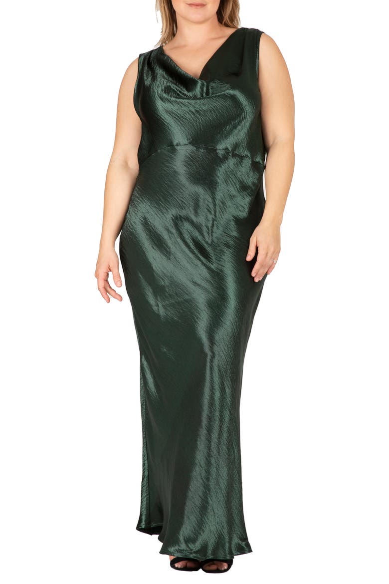Cowl Neck Sleeveless Dress, Main, color, GREEN