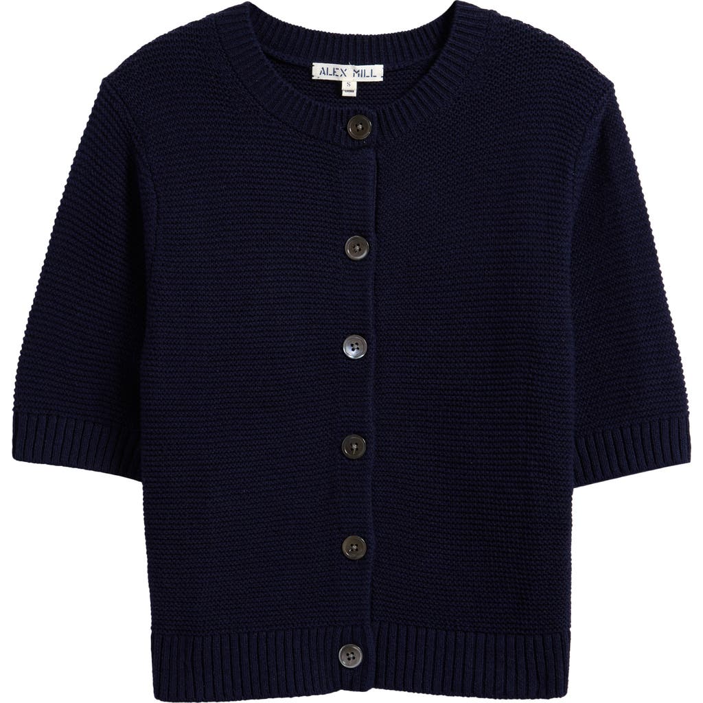 ALEX MILL ALEX MILL ELLE ELBOW SLEEVE LINEN & COTTON BUTTON-UP SWEATER